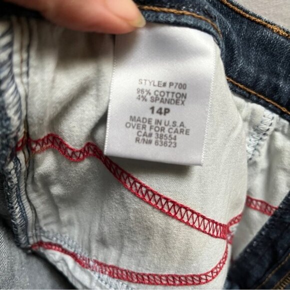 NYDJ tummy tuck high rise bootcut dark wash jeans Sz 14P - Picture 7 of 11